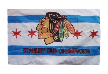 Chicago Blackhawks Flag-3x5Ft NHL Blackhawks Banner-100% polyester