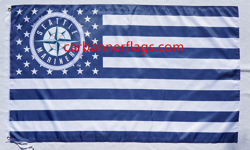 Seattle Mariners Flag 3x5 FT Banner 100D Polyester MLB Mariners Flag Brass Grommets