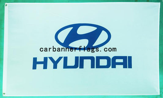 Hyundai Flag-3x5 FT-100% polyester Banner-White