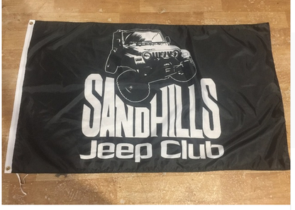 Jeep Flag-3x5 FT-100% polyester Banner-white-green-earth yellow