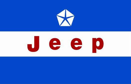 Jeep Flag-3x5 FT-100% polyester Banner-white-green-earth yellow