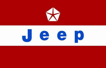 Jeep Flag-3x5 FT-100% polyester Banner-white-green-earth yellow