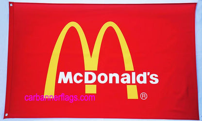 McDonald's Flag-3x5 Banner-2 Metal Grommets-Red