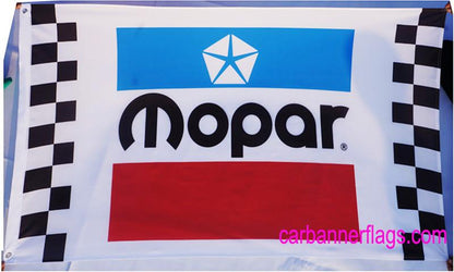 Mopar Flag-3x5 Checkered Banner-Metal Grommets