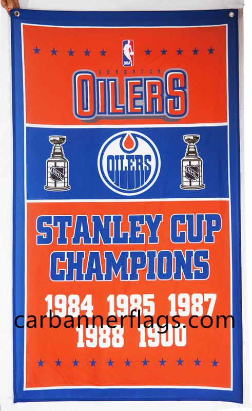 Edmonton Oilers Flag-3x5FT NHL Oilers Banner-100% polyester