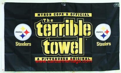 Pittsburgh Steelers Flag-3x5 NFL the Terrible Towel Flag Banner-100% polyester-Free shipping for USA
