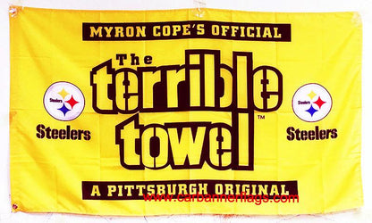 Pittsburgh Steelers Flag-3x5 NFL the Terrible Towel Flag Banner-100% polyester-Free shipping for USA