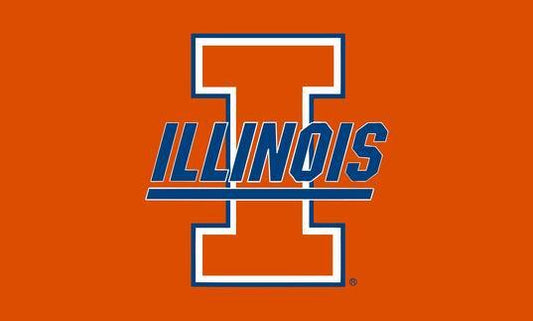 NCAA Illinois Fighting Illini Flag University of Illinois Banner,100% polyester flag,3*5 ft