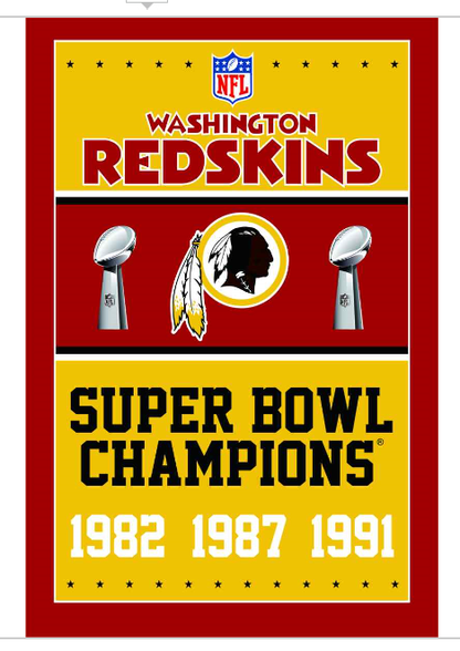 Washington Redskins Flag-3x5 NFL Redskins Banner-100% polyester Washington Commanders Banner Flags